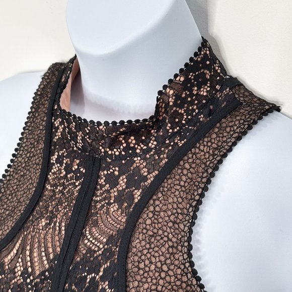 Anthropologie Structured Lace Double Slit Midi Dress in Black Women’s Size 14 - Picture 6 of 16